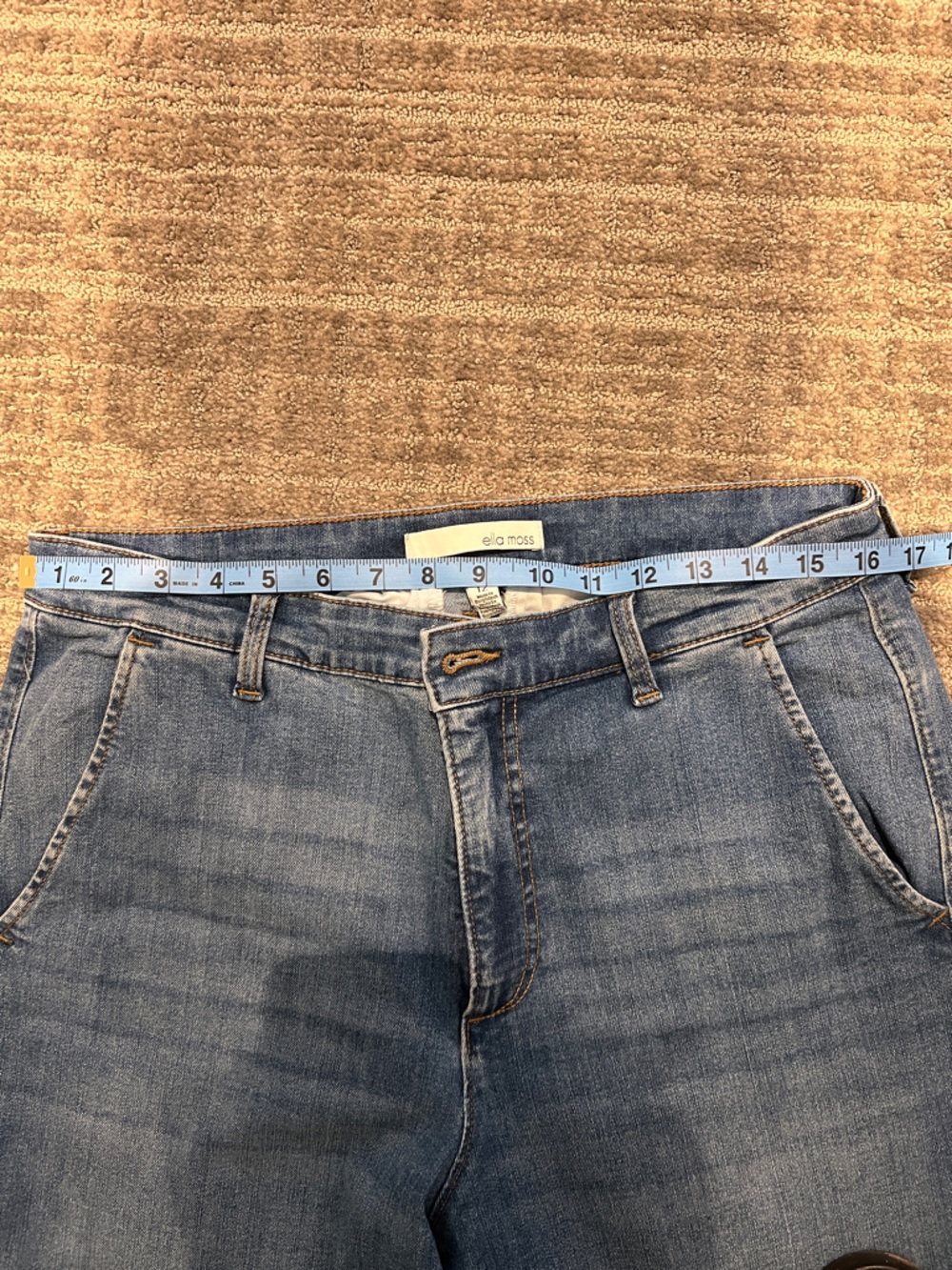 Ella Moss Wide-Leg Cropped Denim Jeans in Medium Blue size 12 - Picture 3 of 6